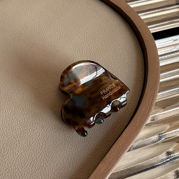 Заколка для волосся крабик FRANCE Handmade ТЕМНО-КОРИЧНЕВИЙ З БЛАКИТНИМ 3,5см, 1шт 66424 фото