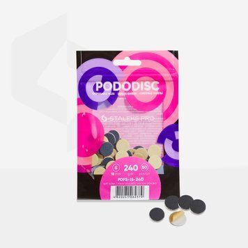 STALEKS Змінні файли на м`якій основі для педикюрного диска PODODISC PRO S 240 грит (50 шт) 44838 фото