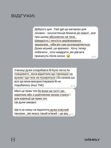 GEMELY ex GA&MA Гель Fast Builder Gel 015, 15 мл 106333 фото