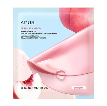 ANUA Гідрогелева маска з колагеном та персиком для сяючої шкіри Peach 70 Niacin Brightening Collagen Mask, 38 г 113894 фото