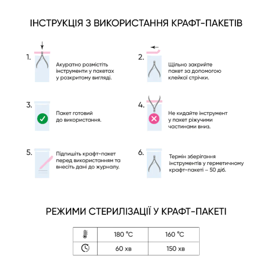 MICROSTOP PRO-зорі Крафт-пакети з індикатором 4 класу 60*100 мм,1 шт ПОШТУЧНО 67502 фото