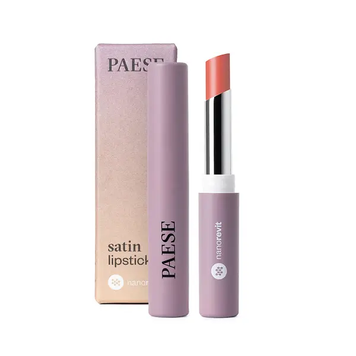 Paese Сатинова Помада для губ перламутрове сяйво Satin Lipstick Nanorevit Paese 2,2g (21) soft peach 36947 фото