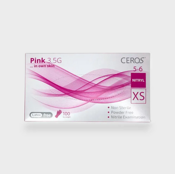 Teysha Ceros Рукавички нітрилові Fingers, 50 пар XS, рожеві, 3,4 г 35966 фото