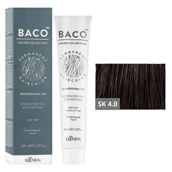 KAARAL BACO COLOR COLLECTION аміачна фарба №SK4.0 100 мл каштан 62030 фото