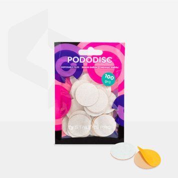 STALEKS Змінні файли білі PODODISC PRO L 100 грит (50 шт) 44699 фото