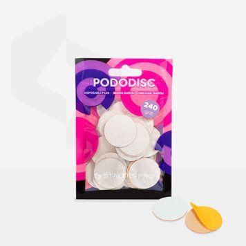 STALEKS Змінні файли білі PODODISC PRO L 240 грит (50 шт) 44701 фото