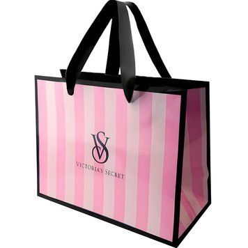 Victoria's Secret Пакет подарунковий M (рожевий в полоску) - розмір: 24x20x9 см 104540 фото