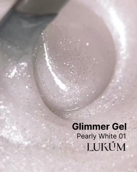 LUKUM Glimmer Gel Pearly White 01, 15 ml 111535 фото