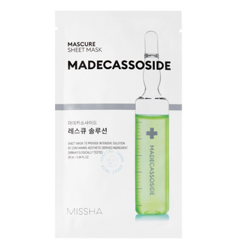 MISSHA Заспокійлива тканинна маска з мадекасозидом Mascure Rescue Solution Sheet Mask Madecasoside, 28 мл 117792 фото