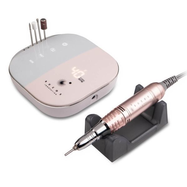 BUCOS Nail Drill X1 PRO BLUSH PINK (65W/40000 об.) Фрезер для манікюру + український посібник 26822 фото