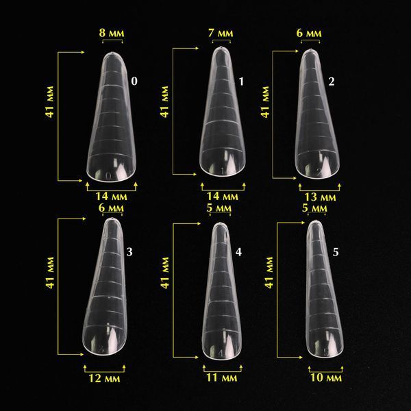 Komilfo Acry Gel Top Nail Forms, Modern - Верхні форми для нарощування, сучасний миндаль, 120 шт 14332 фото