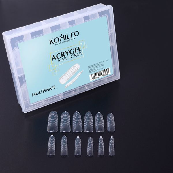 Komilfo Acry Gel Top Nail Forms, Multishape. Верхні форми для нарощування, універсальні, 120 шт 14333 фото