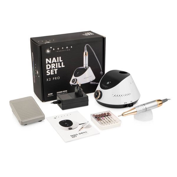 BUCOS Nail Drill X2 PRO WHITE PEARL (65W/35000 об.)Фрезер для манікюру + український посібник (+ 6 покращених фрез), серійний номер. ГАРАНТІЯ 3 МІСЯЦІ! 26825 фото