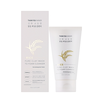 THANK YOU FARMER Rice Pure Clay Mask to Foam Cleanser 150 ml
Пінка для вмивання з екстрактом рису та каоліном 27536 фото