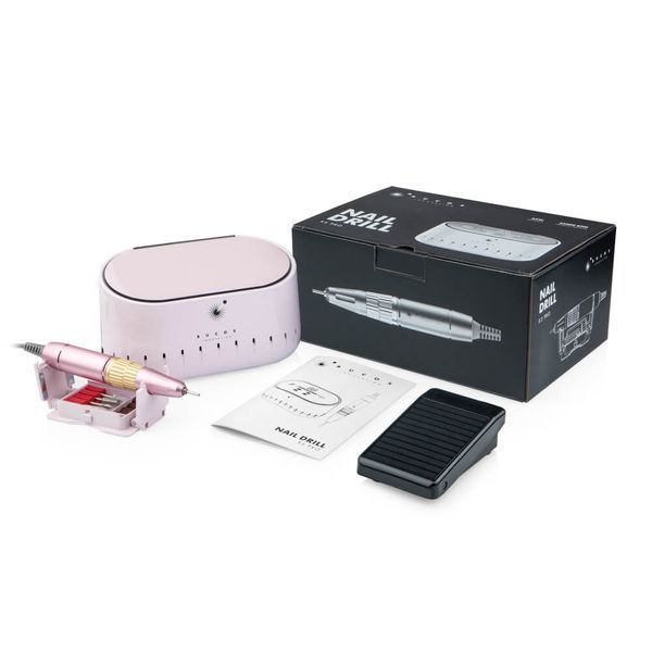 BUCOS Nail Drill X3 PRO LIGHT PINK (65W/35000 об.) Фрезер для манікюру + український посібник 26830 фото