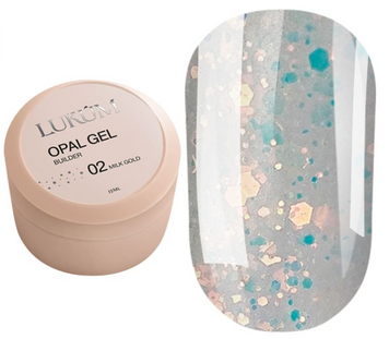 LUKUM Opal Builder Gel Milk Gold 02, 15 ml 109428 фото
