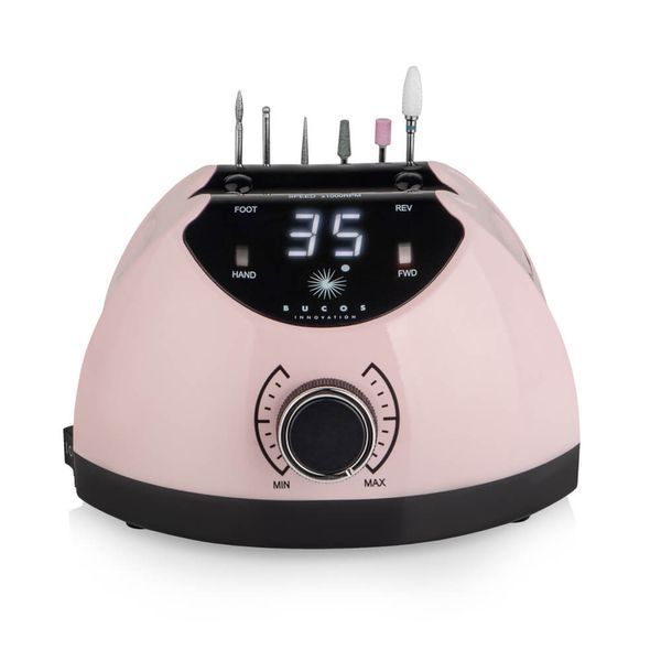 BUCOS Nail Drill X4 PRO SMOOTH PINK (65W/35000 об.) Фрезер для манікюру + укр посібник 51878 фото