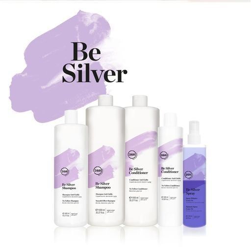 360 Be Silver Spray Незмивний засіб "Сріблястий блонд" з пантенолом, гідрол. шовковим протеїном, 250 мл без мінеральних олій, парабенів, глютену 42103 фото