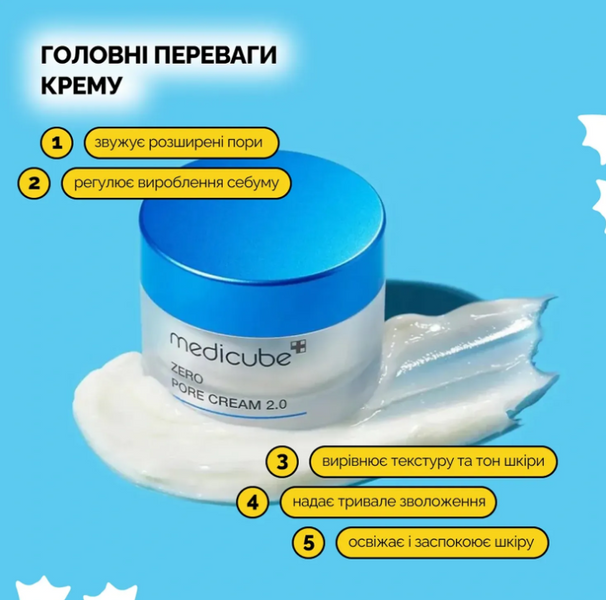 MEDICUBE Себорегулюючий крем Zero Pore Cream 2.0, 50 мл 113192 фото