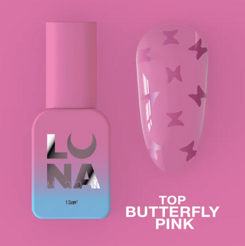 LUNAmoon Топ для гель-лаку Top Butterfly Pink 13ml 16856 фото