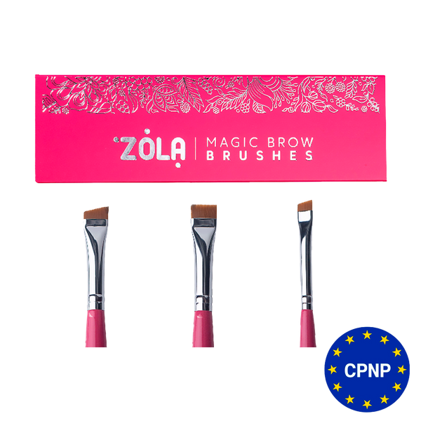ZOLA Набір пензлів малиновий для фарбування брів Magic Brow Brushes професійний 20638 фото