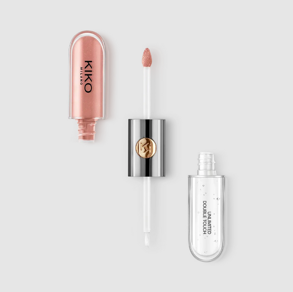 KIKO MILANO Ультрастійка двостороння рідка помада Unlimited Double Touch 102 Beige Rosato Satinato 116984 фото