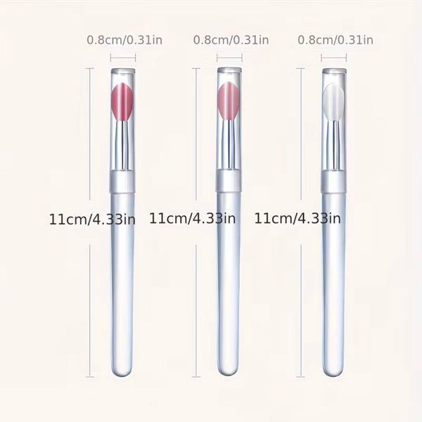 Силіконовий аплікатор для губ з ковпачком, прозорий 109581 фото