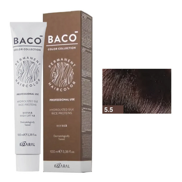 KAARAL BACO COLOR COLLECTION аміачна фарба №5.5 100 мл світлий шатен червоний 62076 фото