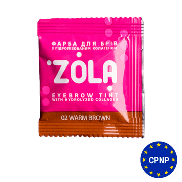 ZOLA Фарба для брів в саше з колагеном Eyebrow Tint With Collagen 02 Warm Brown 5 мл. УЦІНКА 112779 фото