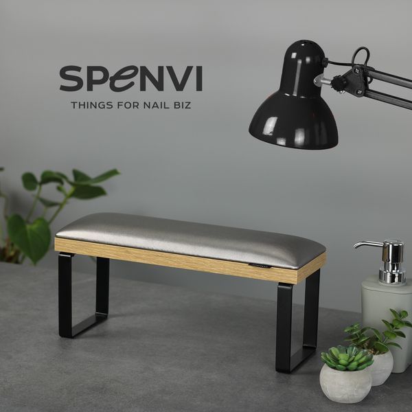 SPENVI Підставка для манікюру Loft Graphite на знімних чорних металевих ніжках на коричневій основі 35882 фото