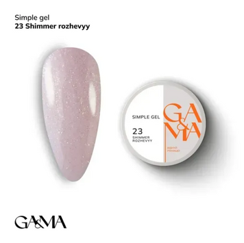 GA&MA Simple gel 023 Shimmer rozhevyy / Сімпл гель 023 Шиммер рожевий 15 мл 18504 фото