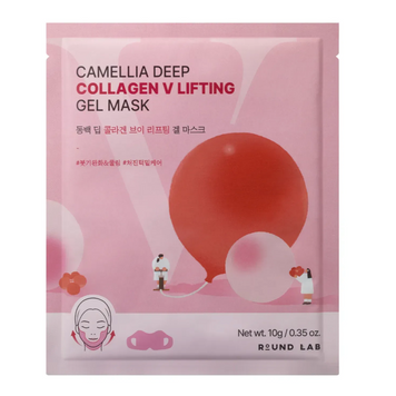 ROUND LAB Гідрогелева ліфтинг-маска для контуру обличчя Camellia Deep Collagen V Lifting Gel Mask, 10 г 112592 фото