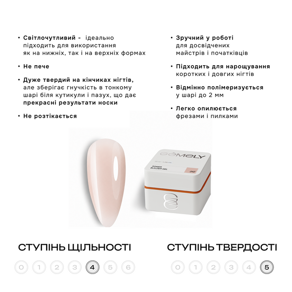 GEMELY ex GA&MA Гель Power Builder Gel 042, 30 мл 116571 фото