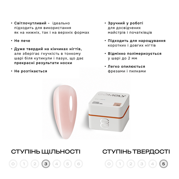 GEMELY ex GA&MA Гель Power Builder Gel 043, 30 мл 116572 фото
