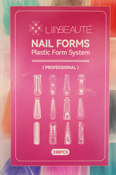 LILLY BEAUTE Верхні форми 12/1, кольорові Nail Forms 288pcs 113936 фото