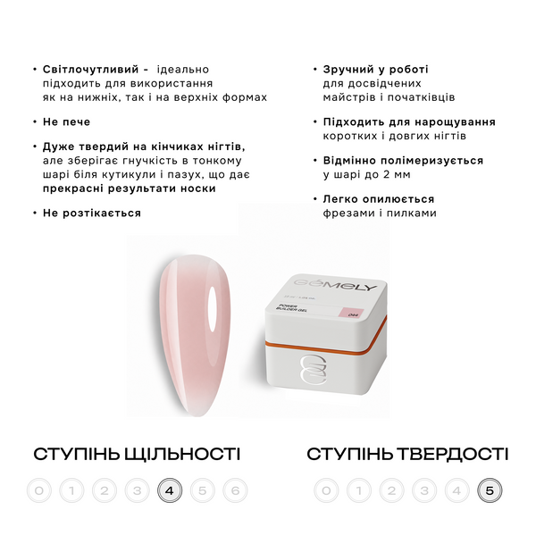 GEMELY ex GA&MA Гель Power Builder Gel 044, 30 мл 116568 фото