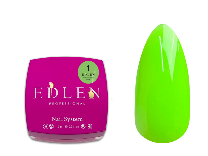 Edlen Water Acrygel Neon 15 ml. №01 52719 фото Edlen Water Acrygel Neon 15 ml. №01 52719 фото