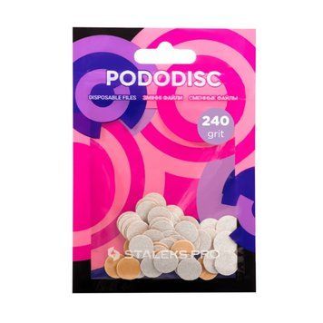 STALEKS Змінні файли білі PODODISC PRO XS 240 грит (50 шт) 44686 фото