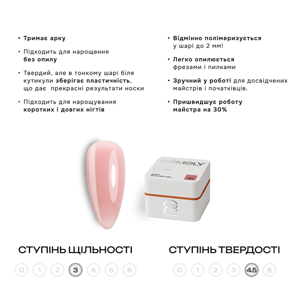 GEMELY ex GA&MA Гель Fast Builder Gel 021, 15 мл 106477 фото