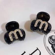 Заколка для волосся крабик MIU MIU Mini Mood чорний, 2,5 * 2,5 см 2шт 67594 фото