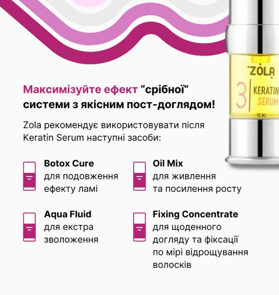 ZOLA Silver Склад для ламінування 03 Keratin Serum УЦІНКА 112782 фото