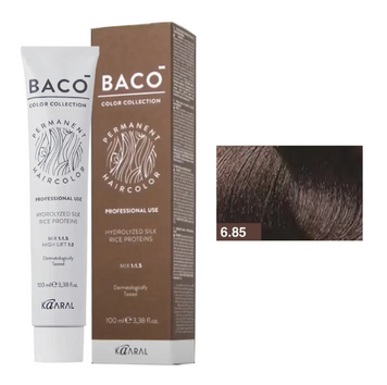 KAARAL BACO COLOR COLLECTION аміачна фарба №6.85 100 мл темний блондин коричнево-махагоновий 62067 фото