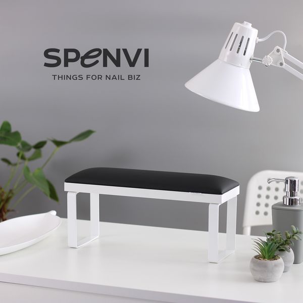 SPENVI Підставка для манікюру Loft Black на знімних білих металевих ніжках на білій основі 35887 фото