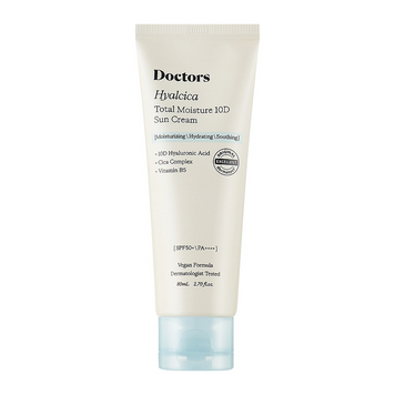 Сонцезахисний крем з 10 формами гіалуронової кислоти та центелою Doctors (Hyalcica Total Moisture 10 D Sun Cream), 80 мл 8809875904503 фото