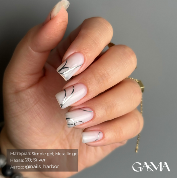 GA&MA Metallic Gel Silver 55295 фото