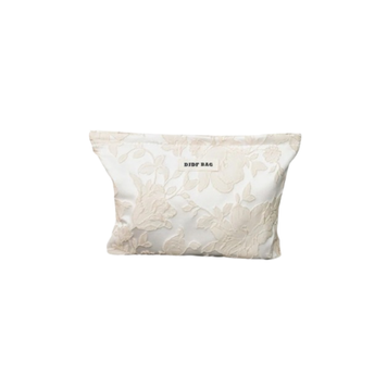 Косметичка квітковий принт на замочку ніжно-біла DJDF BAG Flower Nude 26 х 21 см 66333 фото