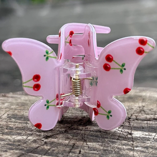 Заколка для волосся крабик МЕТЕЛИК Pink cherry 5*5 см 114954 фото
