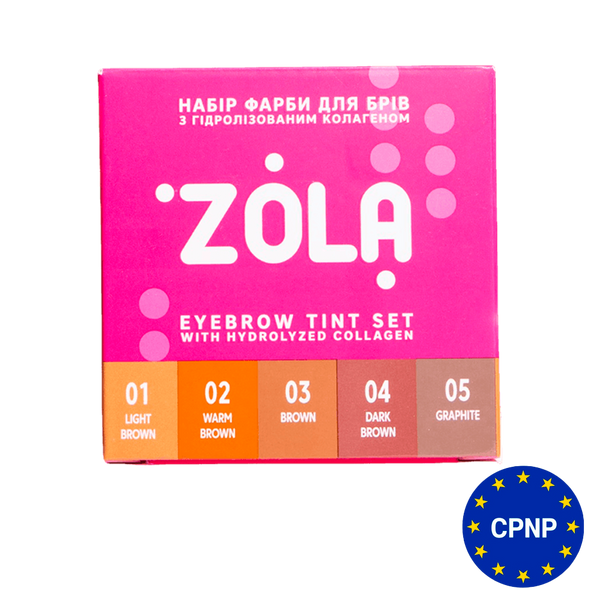 ZOLA Набір фарб для бровей з коллагеном у саше Eyebrow Tint With Collagen 5x5 мл. (5 кольорів) 20668 фото